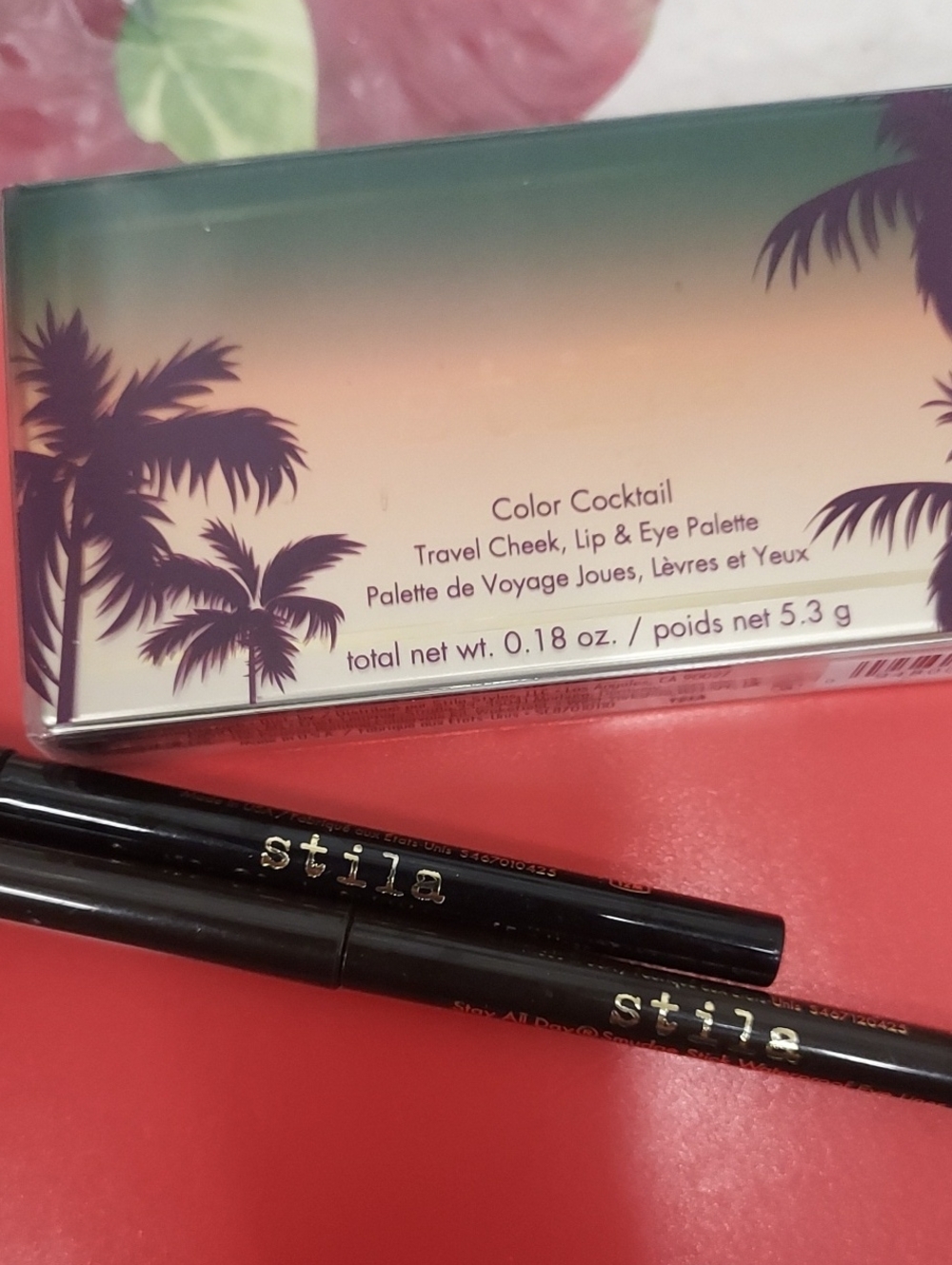 🧡🤎Stila Color Cocktail Travel Palette – Sunset Also 2 Eyeliners